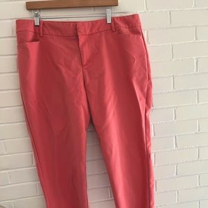 Eloquii Kady Regular Fit Cropped/Ankle Slacks Pink
